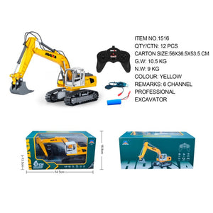 Huina 1516 Juguete de Mini Excavadora a Control Remoto Escala 1:24