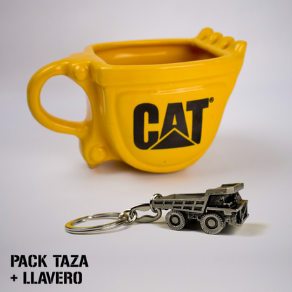 Pack de Regalo Caterpillar Taza 12 Oz y Llavero Maquinaria