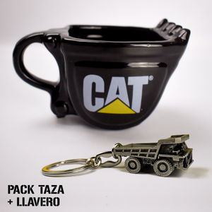 Pack de Regalo Caterpillar Taza 12 Oz y Llavero Maquinaria