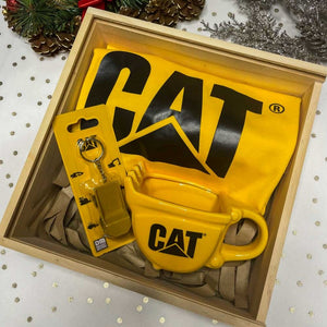 Pack de Regalo Caterpillar Taza Cat + Llavero + Polo + Caja funcional